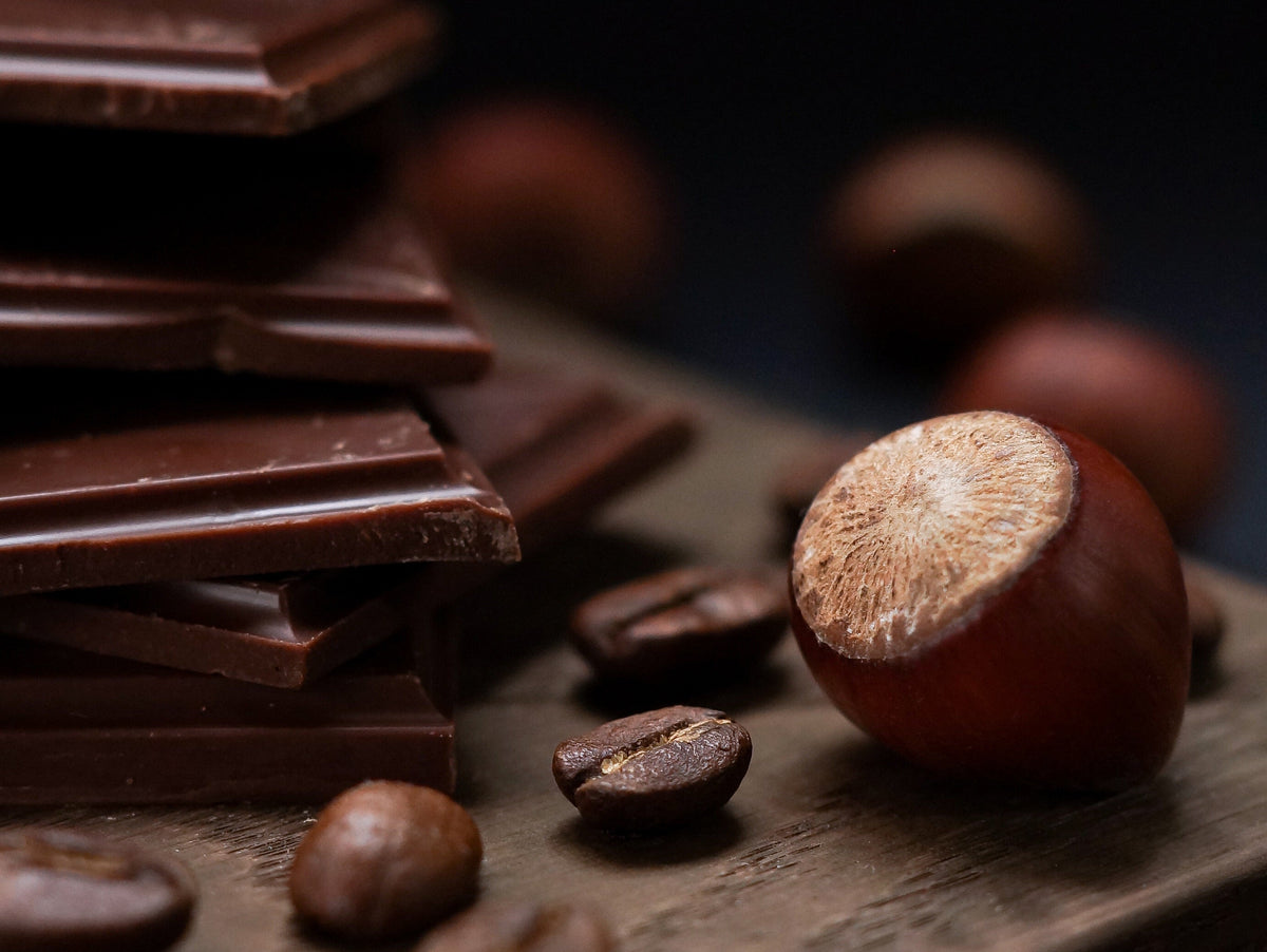 Pieces of dark French chocolate