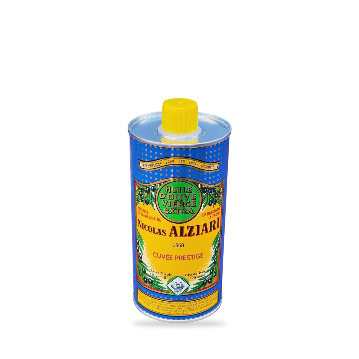 Nicolas Alziari Cuvée Prestige extra virgin olive oil, 500 ml blue tin