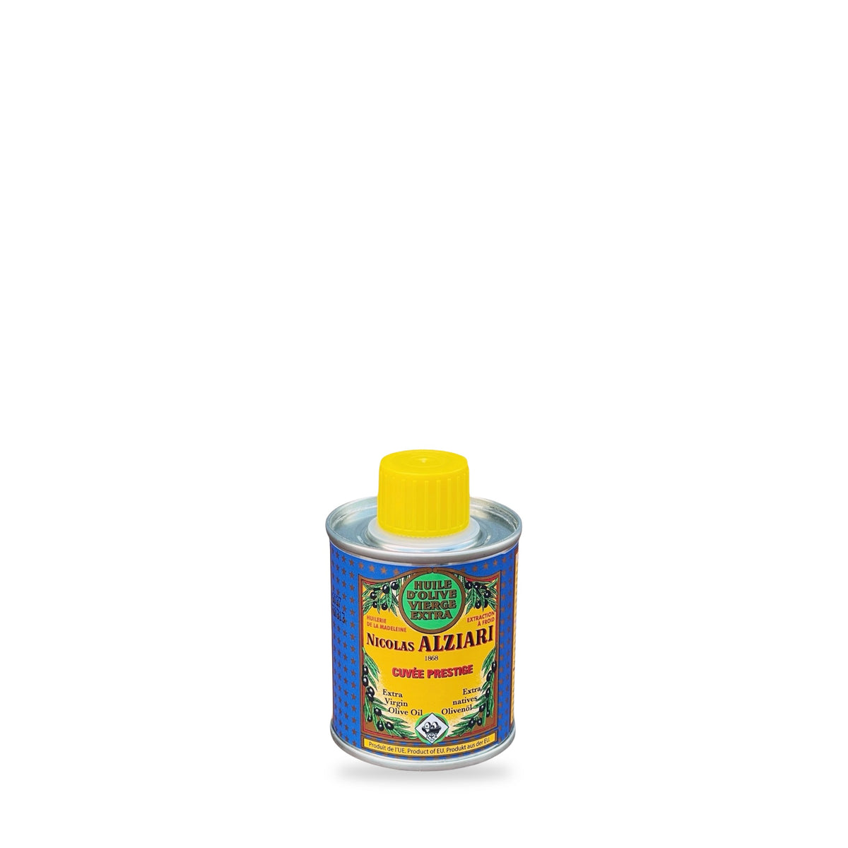 Nicolas Alziari Cuvée Prestige extra virgin olive oil, 100 ml blue mini tin