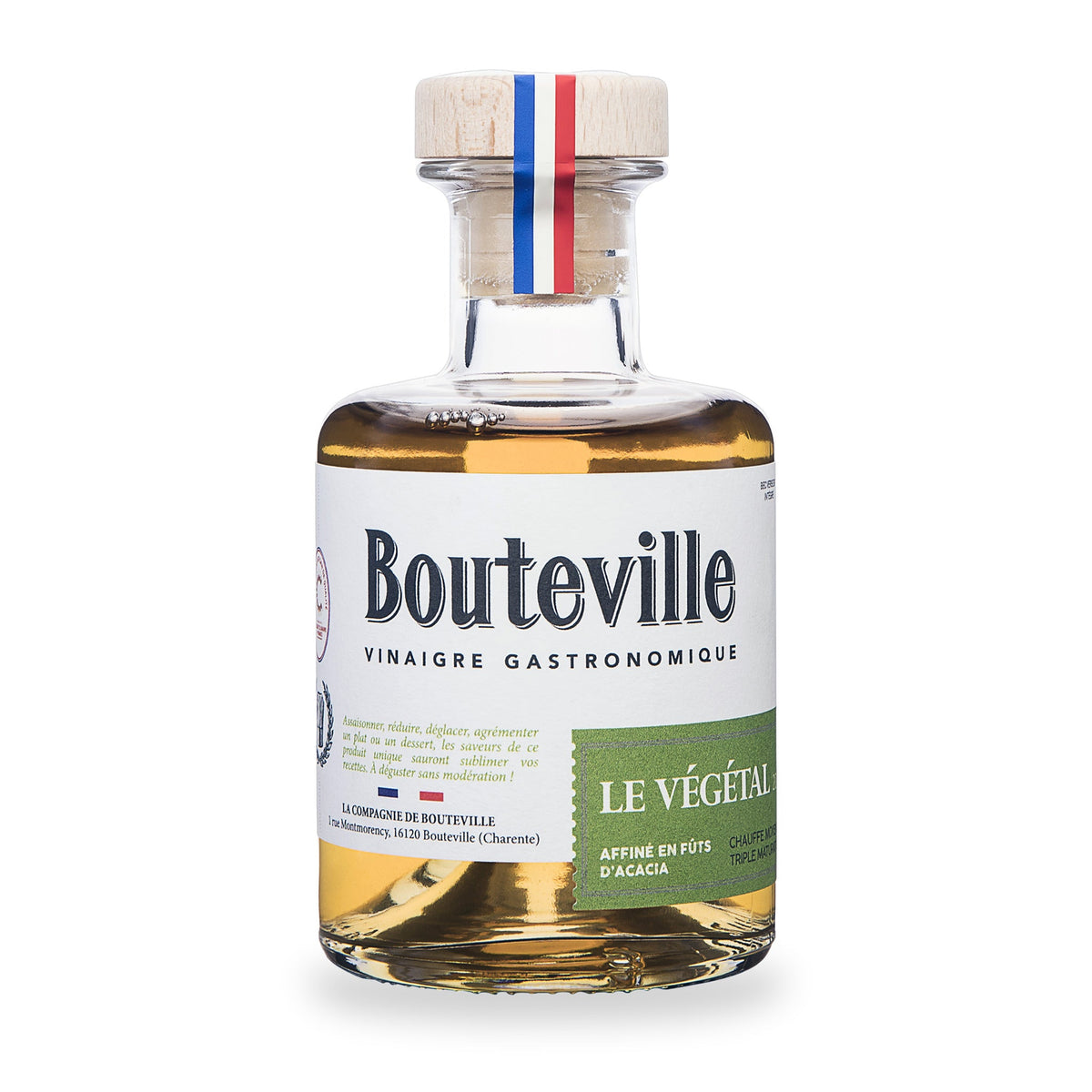 Vinaigre Le Végétal de La Compagnie de Bouteville, bouteille en verre de 200 ml