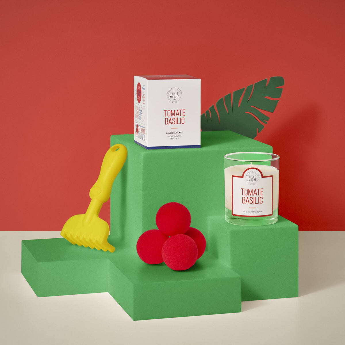 La Belle Mèche Tomato Basil scented candle and its box