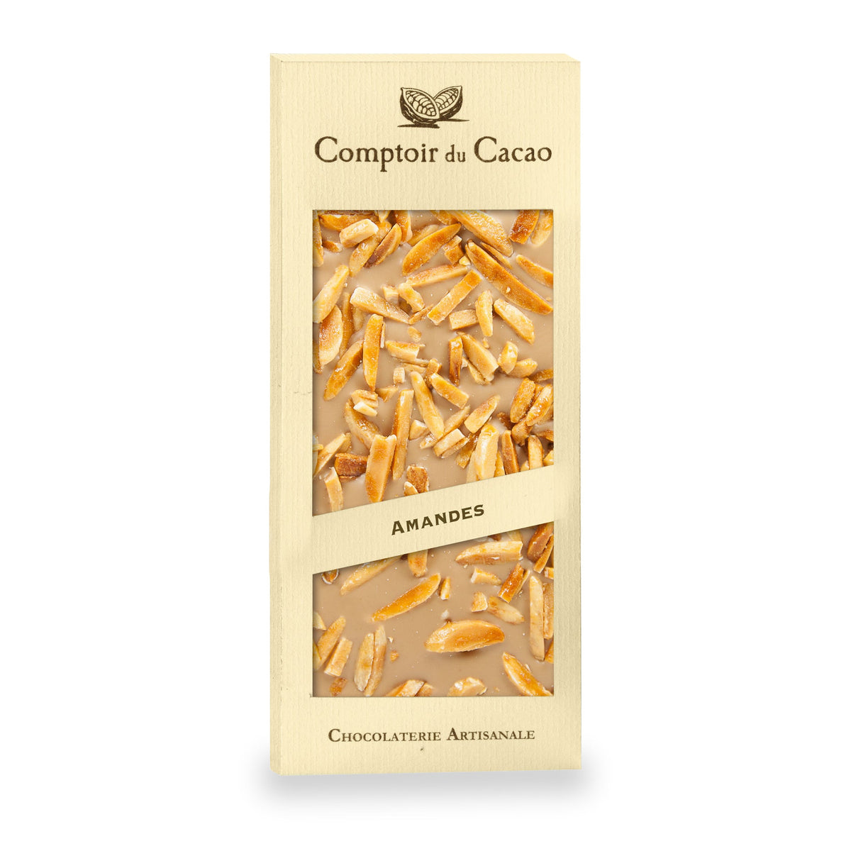 Tablette de chocolat blond aux amandes du Comptoir du Cacao, 90 g