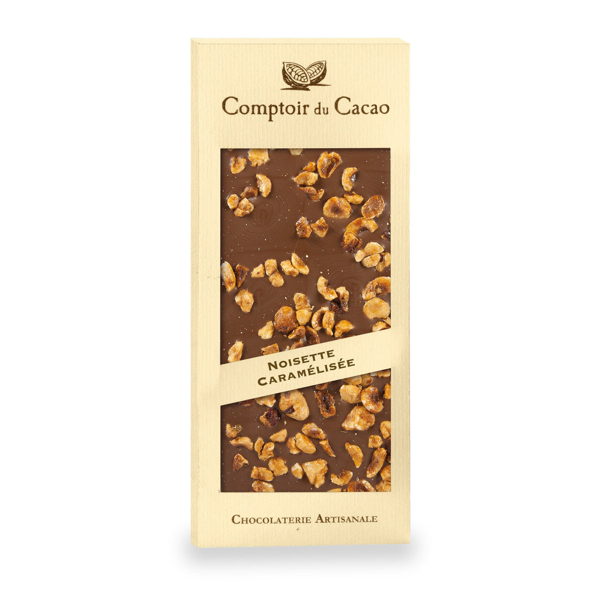 Caramelized Hazelnuts Milk Chocolate Bar by Comptoir du Cacao, 90 g