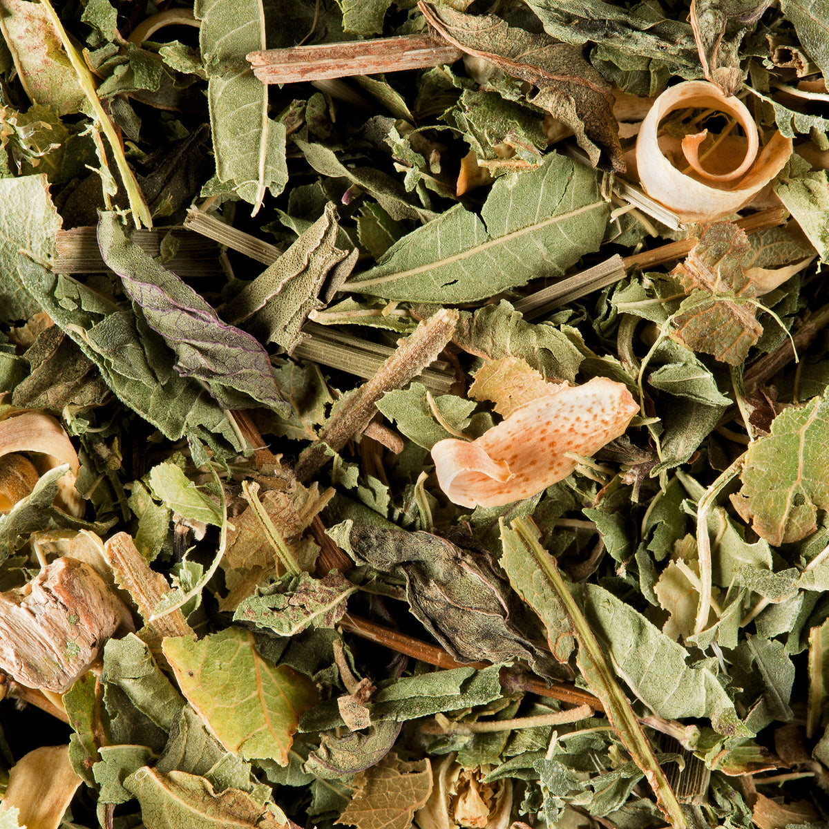 Gros plan sur l’infusion en vrac Tisane du Berger de Dammann Frères