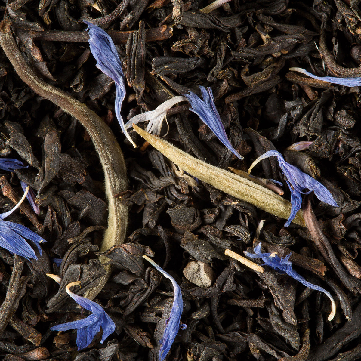 Close-up of Earl Grey Yin Zhen loose-leaf tea by Dammann Frères