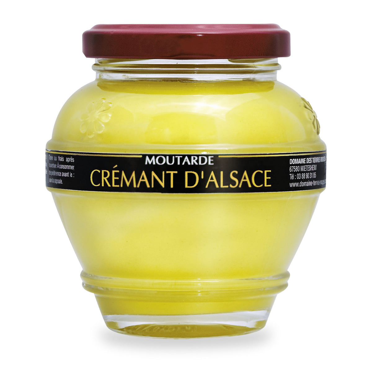 Moutarde au Crémant d’Alsace du Domaine des Terres Rouges, pot en verre de 200 g