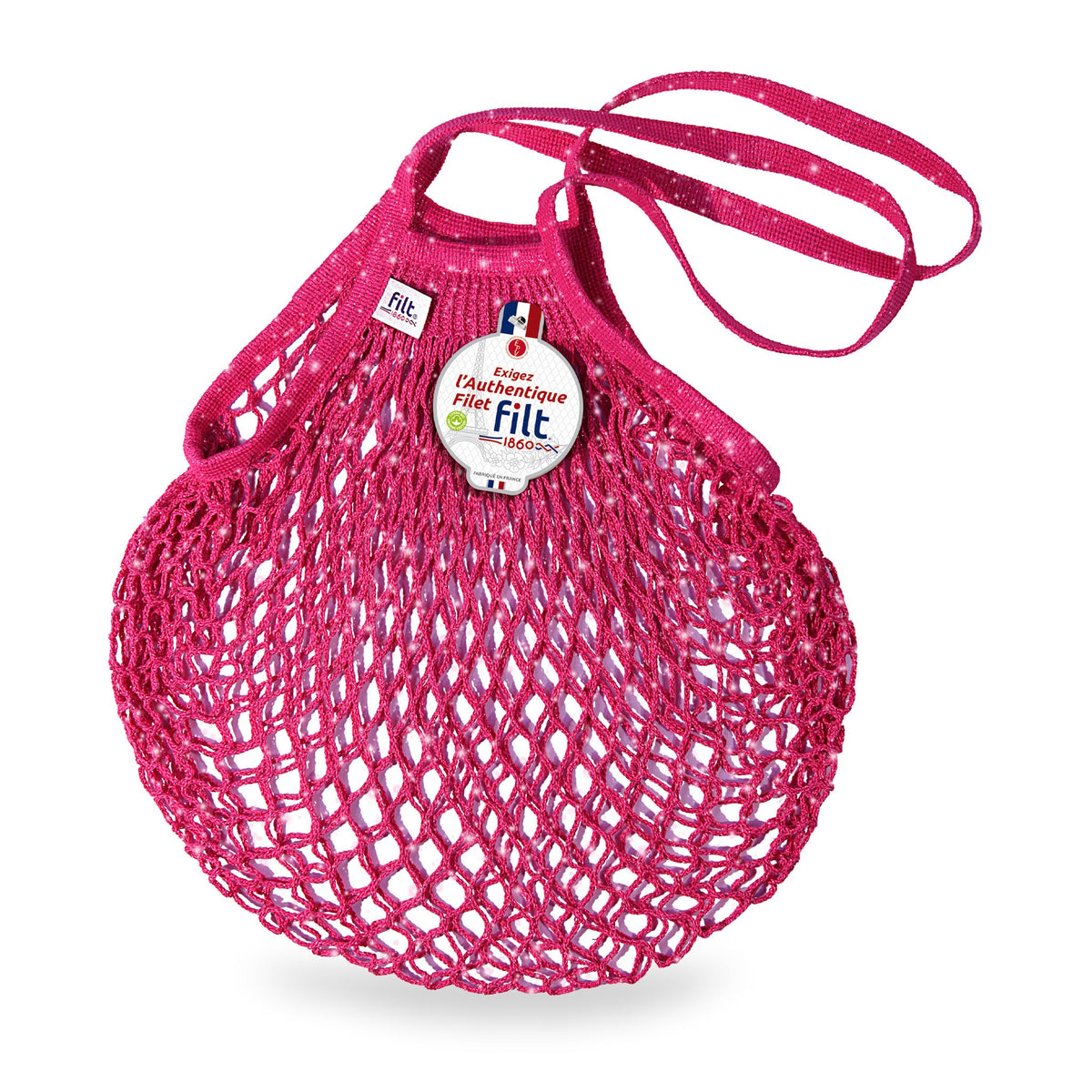 Raspberry Net Bag Long Handles by Filt 1860, second view
