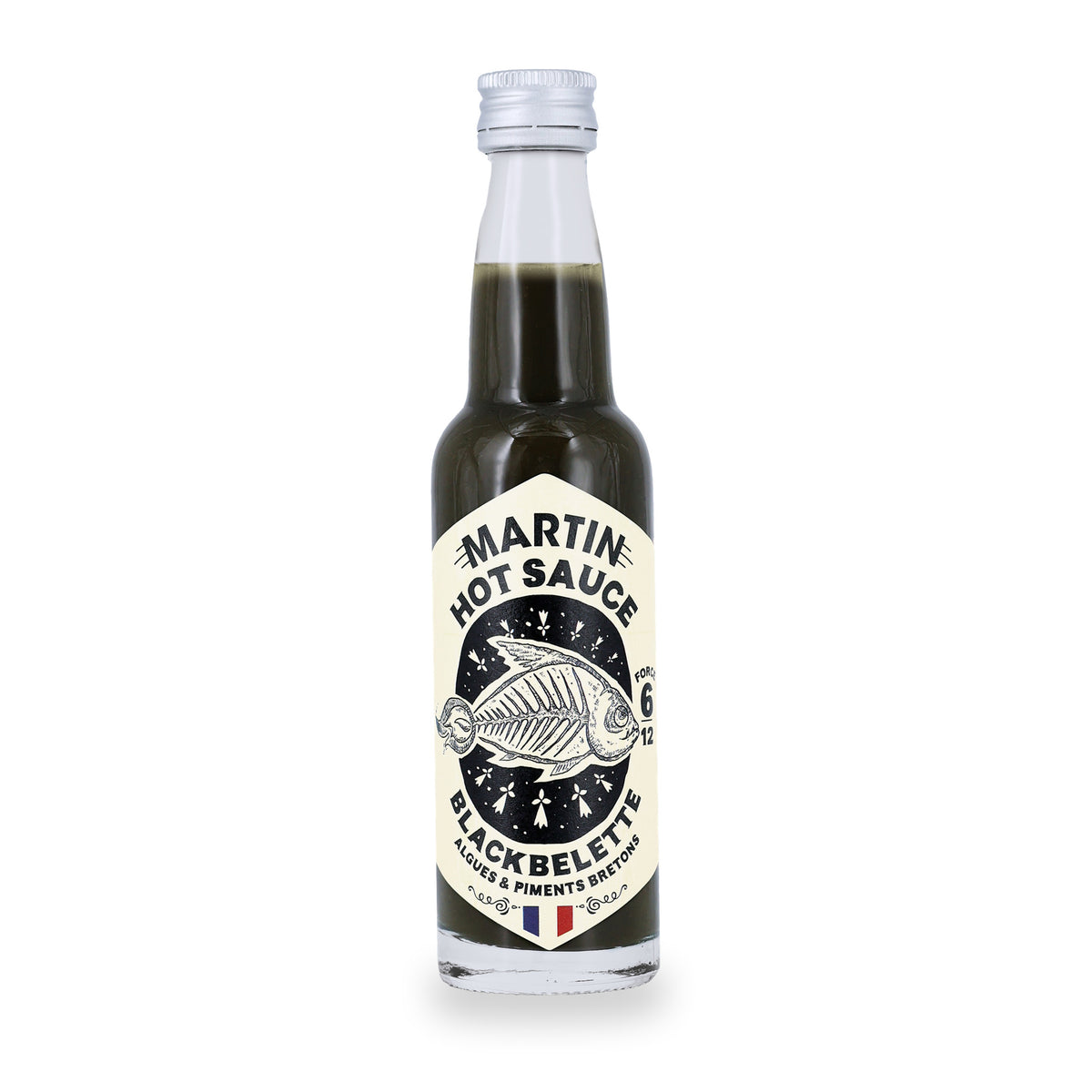 Sauce piquante Blackbelette de Sauce Martin, bouteille en verre de 100 ml