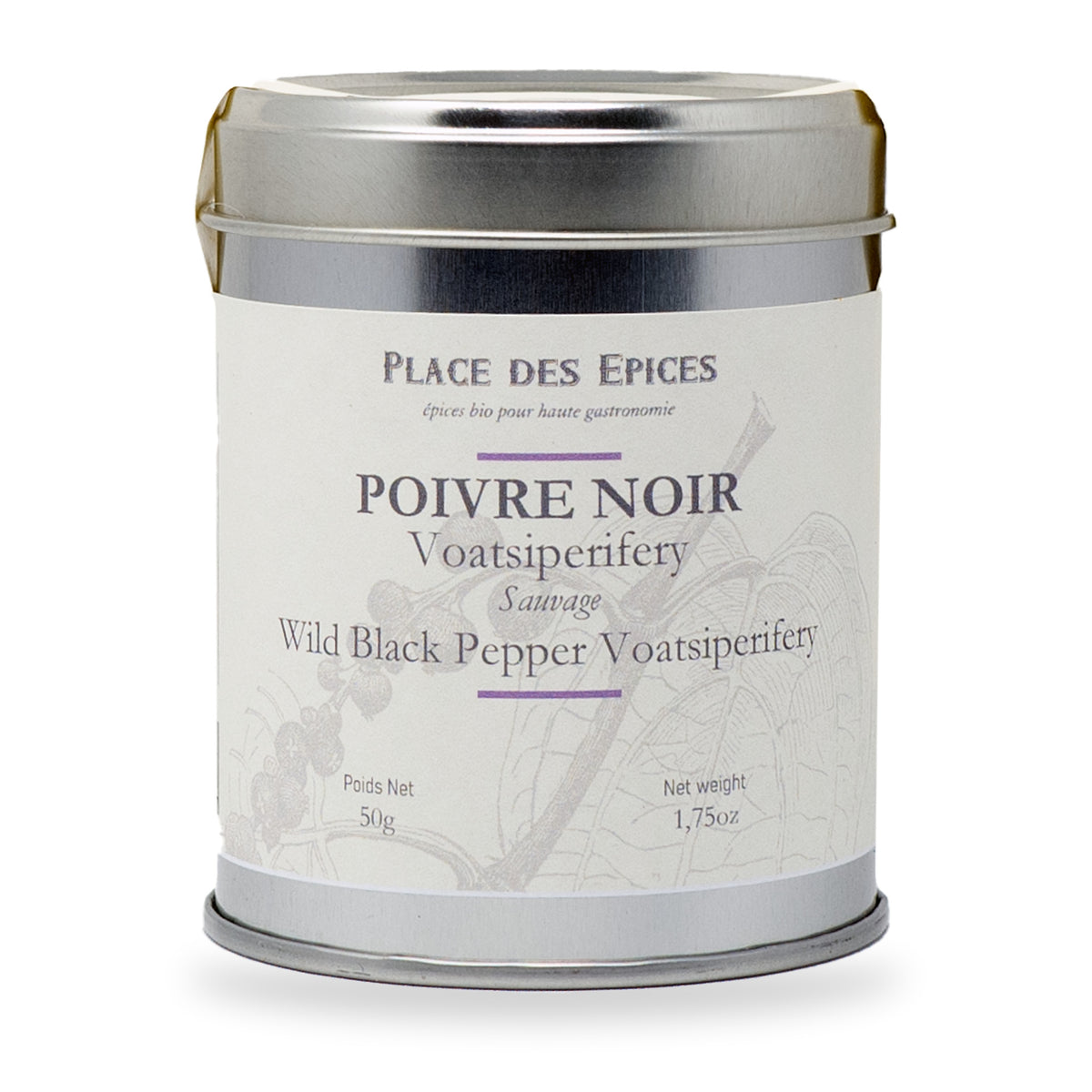 Black Peppercorn Voatsiperifery by Place des Épices, 50 g tin