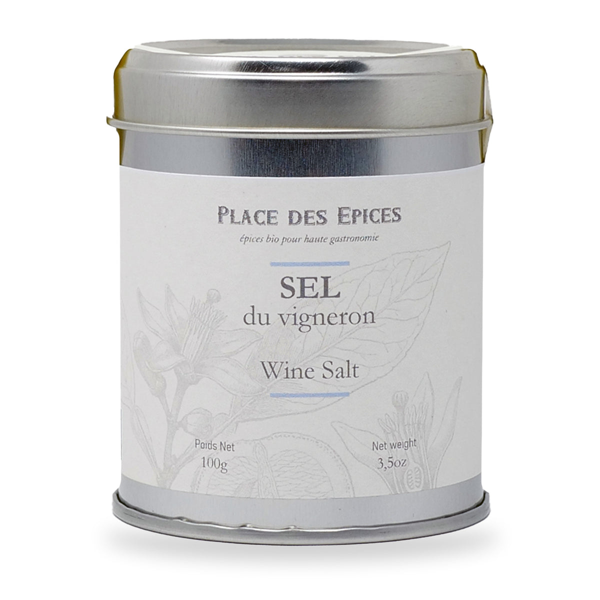 Sel du vigneron Place des Épices, boîte métal de 100 g