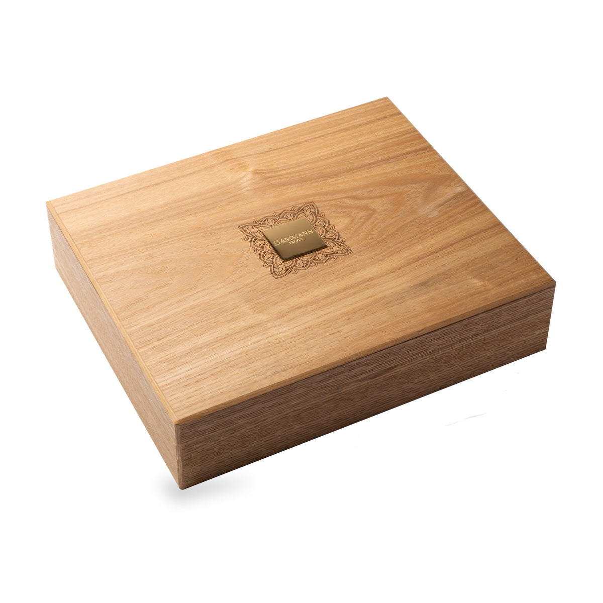 Coffret de tisanes en bois clair de Dammann Frères, 48 sachets