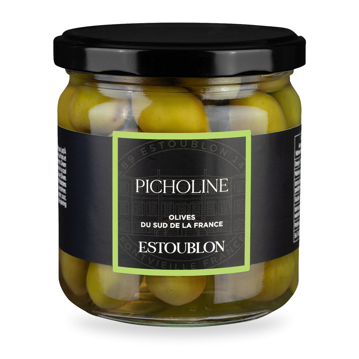 Picholine Olives by Estoublon, 380 g glass jar