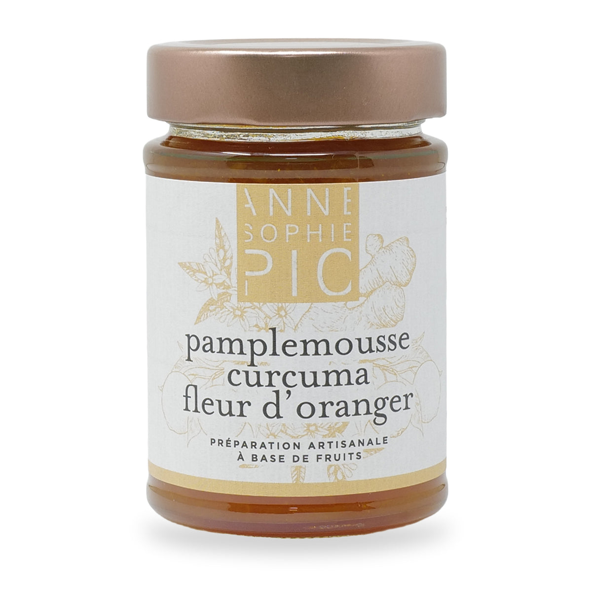 Confiture pamplemousse, curcuma et fleur d’oranger Anne-Sophie Pic, pot en verre de 210 g